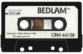 Cartridge artwork for Bedlam on the Commodore 64.