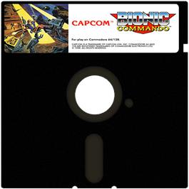 Cartridge artwork for Bionic Commando on the Commodore 64.
