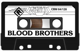 Cartridge artwork for Blood Brothers on the Commodore 64.