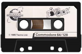 Cartridge artwork for Bomb Jack on the Commodore 64.