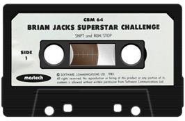 Cartridge artwork for Brian Jacks Superstar Challenge on the Commodore 64.