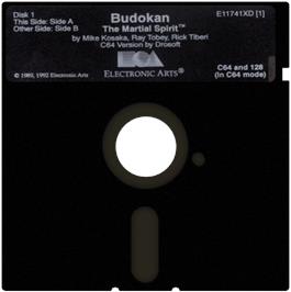 Cartridge artwork for Budokan: The Martial Spirit on the Commodore 64.