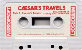 Cartridge artwork for Caesar's Travels on the Commodore 64.