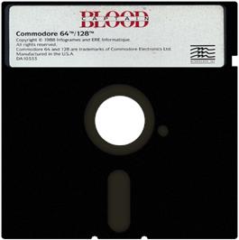 Cartridge artwork for Captain Blood on the Commodore 64.