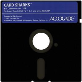 Cartridge artwork for Card Sharks (ShareData) on the Commodore 64.