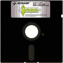 Cartridge artwork for Castlevania on the Commodore 64.