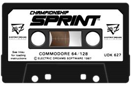 Cartridge artwork for Championship Sprint on the Commodore 64.
