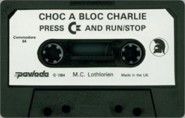 Cartridge artwork for Choc A Bloc Charlie on the Commodore 64.