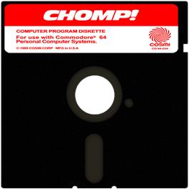 Cartridge artwork for Chomp! on the Commodore 64.
