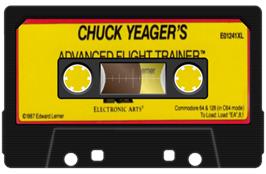 Cartridge artwork for Chuck Yeager's Advanced Flight Trainer on the Commodore 64.