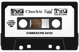 Cartridge artwork for Chuckie Egg on the Commodore 64.