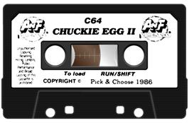 Cartridge artwork for Chuckie Egg 2 on the Commodore 64.