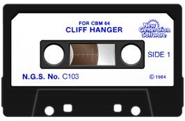 Cartridge artwork for Cliffhanger (Ahoy!) on the Commodore 64.