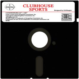 Cartridge artwork for Clubhouse Sports on the Commodore 64.