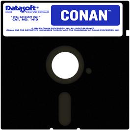 Cartridge artwork for Conan (Datasoft) on the Commodore 64.