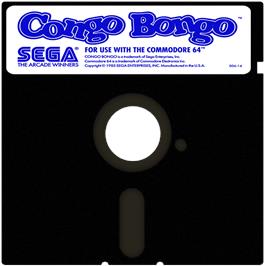 Cartridge artwork for Congo Bongo (1985) on the Commodore 64.