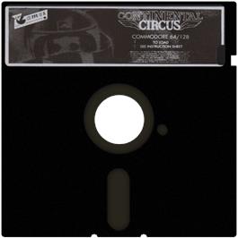 Cartridge artwork for Continental Circus on the Commodore 64.