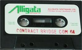 Cartridge artwork for Contract Bridge (Alligata Software) on the Commodore 64.