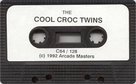 Cartridge artwork for Cool Croc Twins on the Commodore 64.