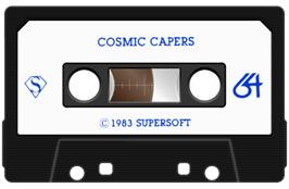 Cartridge artwork for Cosmic Capers on the Commodore 64.