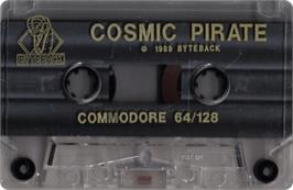 Cartridge artwork for Cosmic Pirate on the Commodore 64.