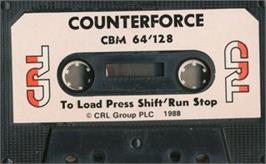 Cartridge artwork for Counterforce (CRL) on the Commodore 64.