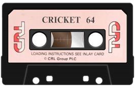 Cartridge artwork for Cricket 64 on the Commodore 64.