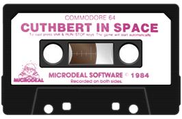 Cartridge artwork for Cuthbert in Space on the Commodore 64.