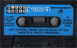 Cartridge artwork for Cybertron Mission on the Commodore 64.