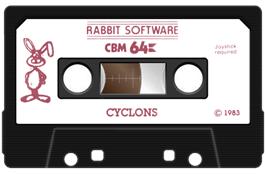 Cartridge artwork for Cyclons on the Commodore 64.
