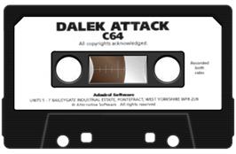 Cartridge artwork for Dalek Attack on the Commodore 64.