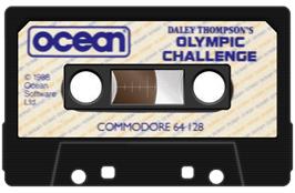Cartridge artwork for Daley Thompson's Olympic Challenge on the Commodore 64.