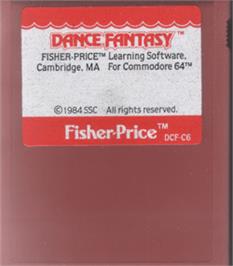 Cartridge artwork for Dance Fantasy on the Commodore 64.