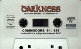 Cartridge artwork for Darkness on the Commodore 64.