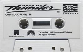Cartridge artwork for Days of Thunder on the Commodore 64.