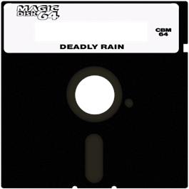 Cartridge artwork for Deadly Rain on the Commodore 64.