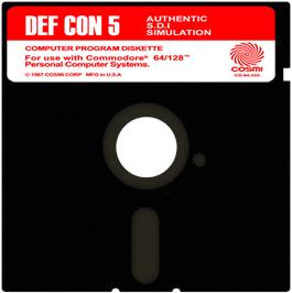 Cartridge artwork for Def Con 5 on the Commodore 64.