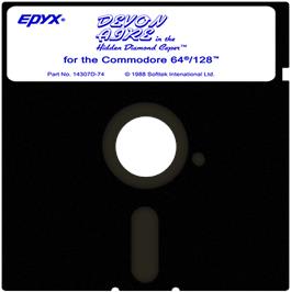 Cartridge artwork for Devon Aire in the Hidden Diamond Caper on the Commodore 64.