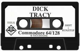Cartridge artwork for Dick Tracy on the Commodore 64.
