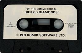 Cartridge artwork for Dicky's Diamonds on the Commodore 64.