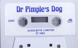 Cartridge artwork for Dr. Pimples Dog on the Commodore 64.