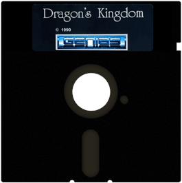 Cartridge artwork for Dragon's Kingdom on the Commodore 64.