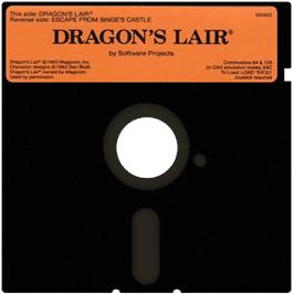 Cartridge artwork for Dragon's Lair on the Commodore 64.