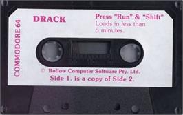 Cartridge artwork for Drak on the Commodore 64.