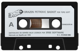 Cartridge artwork for Drazen Petrovic Basket on the Commodore 64.
