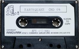 Cartridge artwork for Earthquake on the Commodore 64.