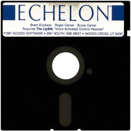 Cartridge artwork for Echelon on the Commodore 64.
