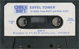 Cartridge artwork for Eiffel Tower on the Commodore 64.