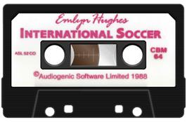 Cartridge artwork for Emlyn Hughes International Soccer on the Commodore 64.