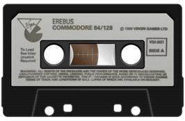 Cartridge artwork for Erebus on the Commodore 64.
